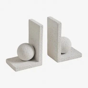 Boekensteun Van Beton Wobil Wit - Sklum