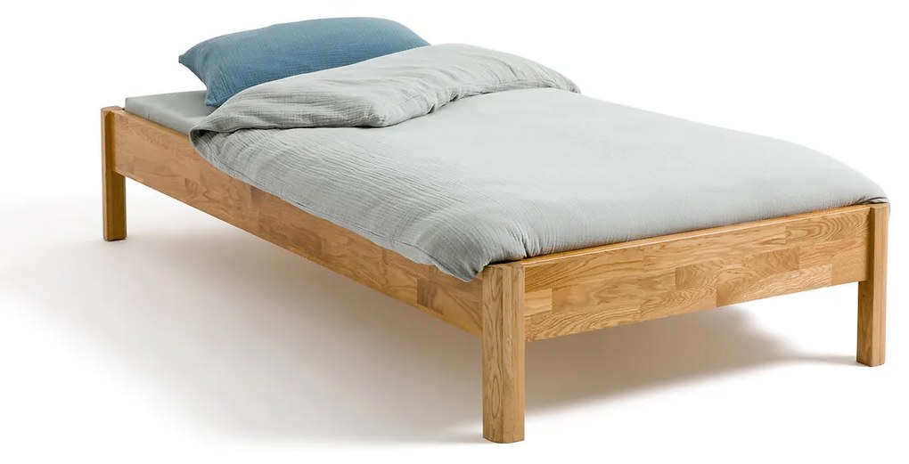 Bed in massief eik met lattenbodem ZULDA 1 persoon