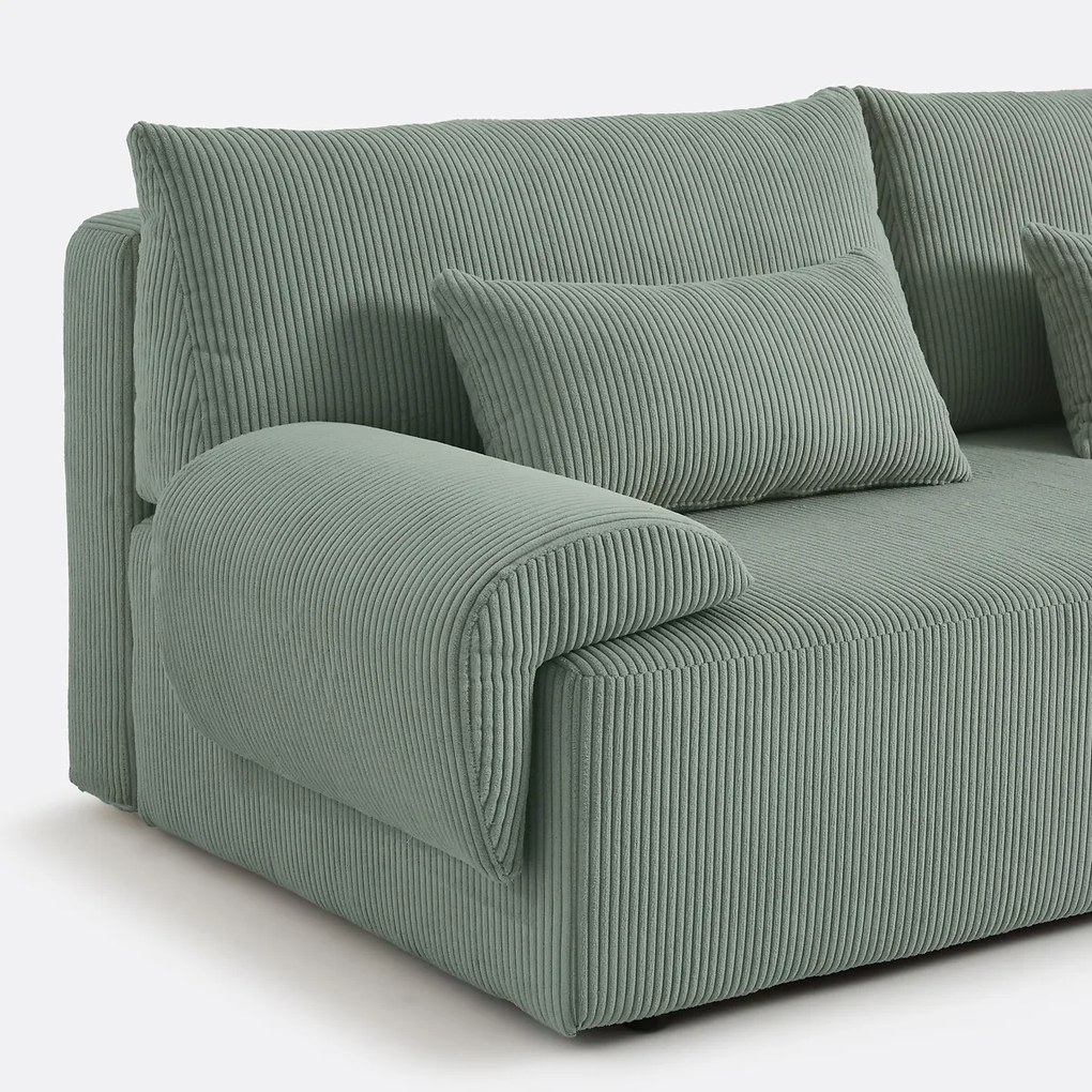 3-zits omvormbare bank met koffer, van ribfluweel, MAONA