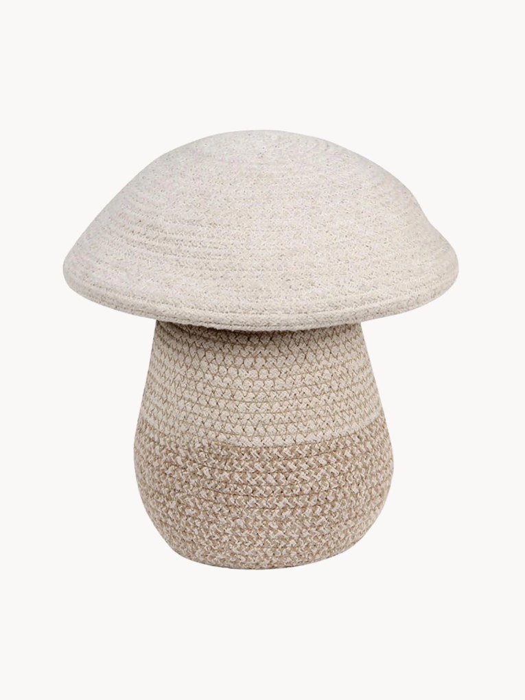 Handgemaakte opbergmand Mushroom met deksel, H 27 cm