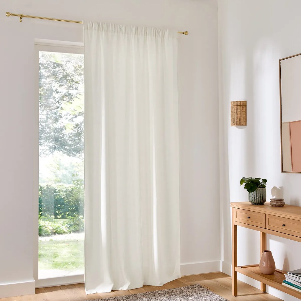 Filterend gordijn, gevlochten effect, met gerimpelde bies en golf, Montego