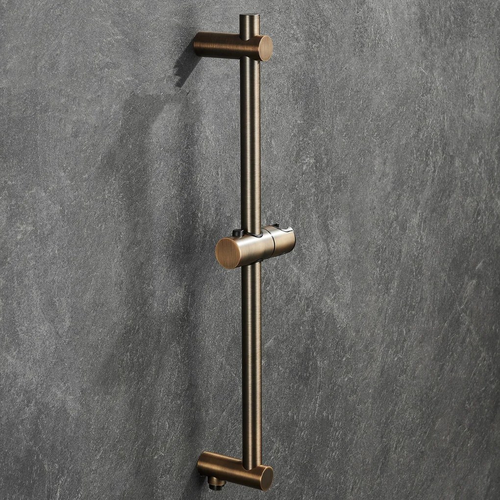 Saniclear Evolution inbouw regendouche rond met glijstang en 2 standen handdouche verouderd messing