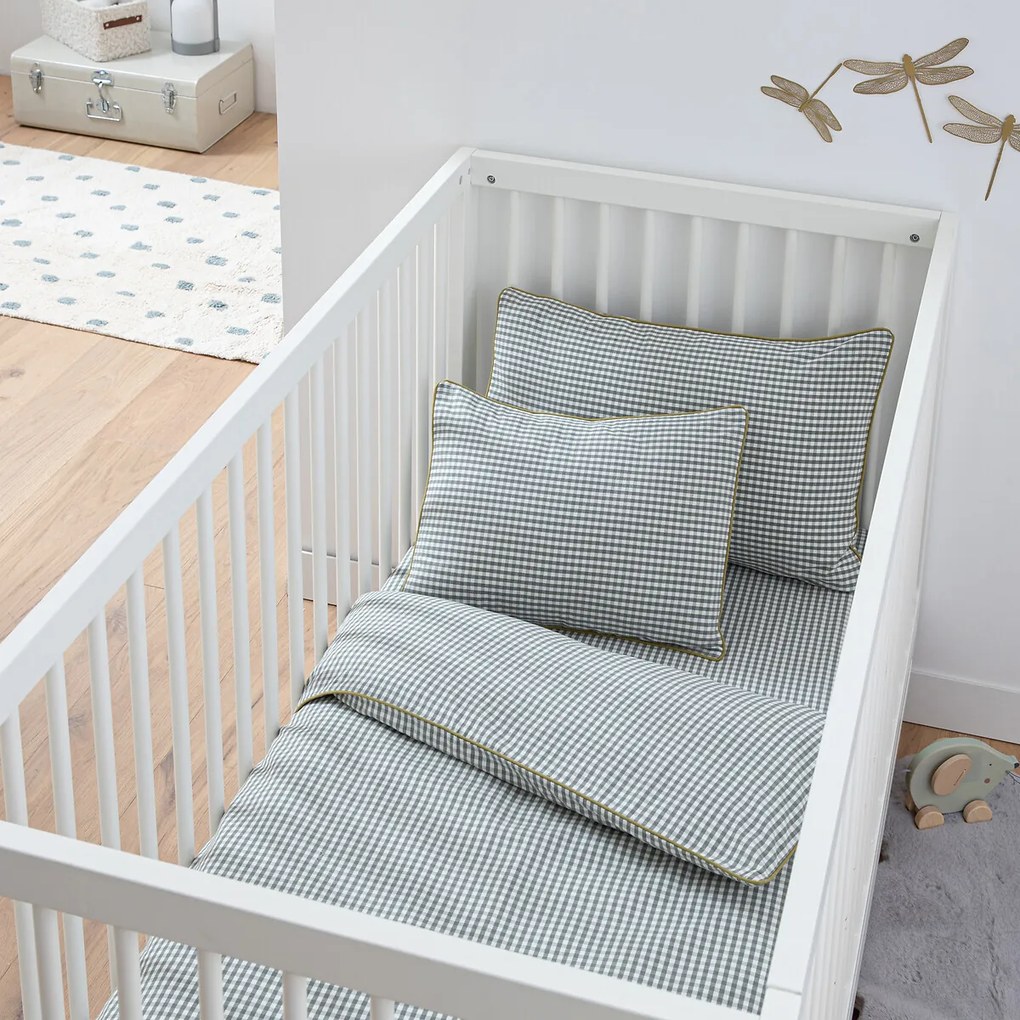 Katoenen dekbedovertrek voor babybed, Tiny Vichy
