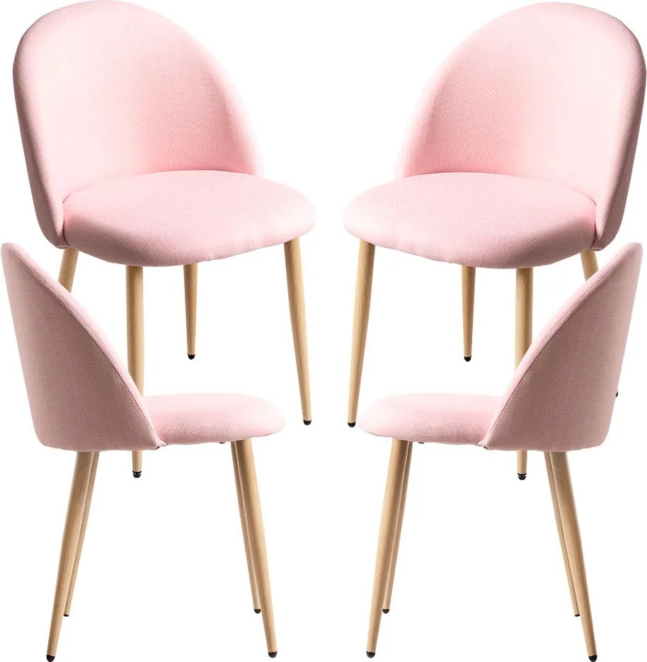 Set 4 Vint Stoffen Stoelen