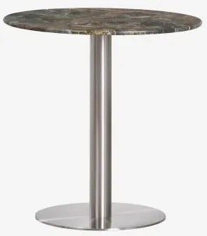 Ronde Bartafel Van Natuurlijk Steen Xiren Ø100 Cm & Groen Marmer Forest & Geborsteld Grijs - Sklum