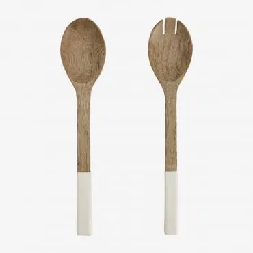 Set Van 2 Saladebestekken Van Mangohout Fruela Licht Mangohout - Sklum