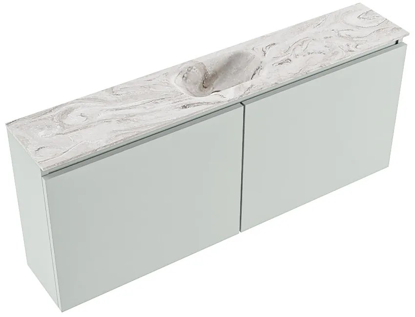 Mondiaz Ture DLux toiletmeubel 120cm greey met wastafel glace midden met kraangat