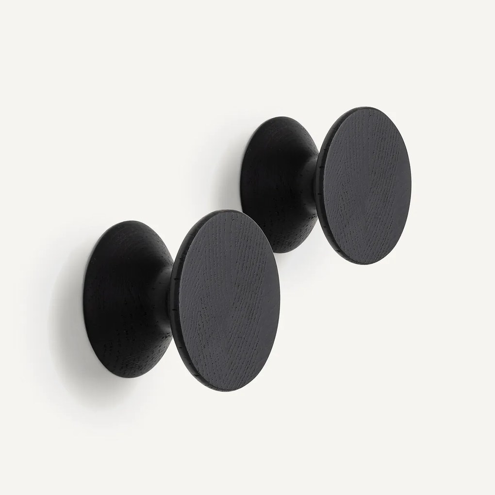 Set van 2 kapstokken in massief eik ø 8 cm, Arame
