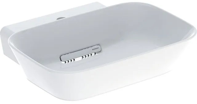 Geberit ONE - Opzetwastafel 50x43x15 cm, verborgen overloop, met kraangat, horizontale afvoer, KeraTect, wit 505.051.00.1
