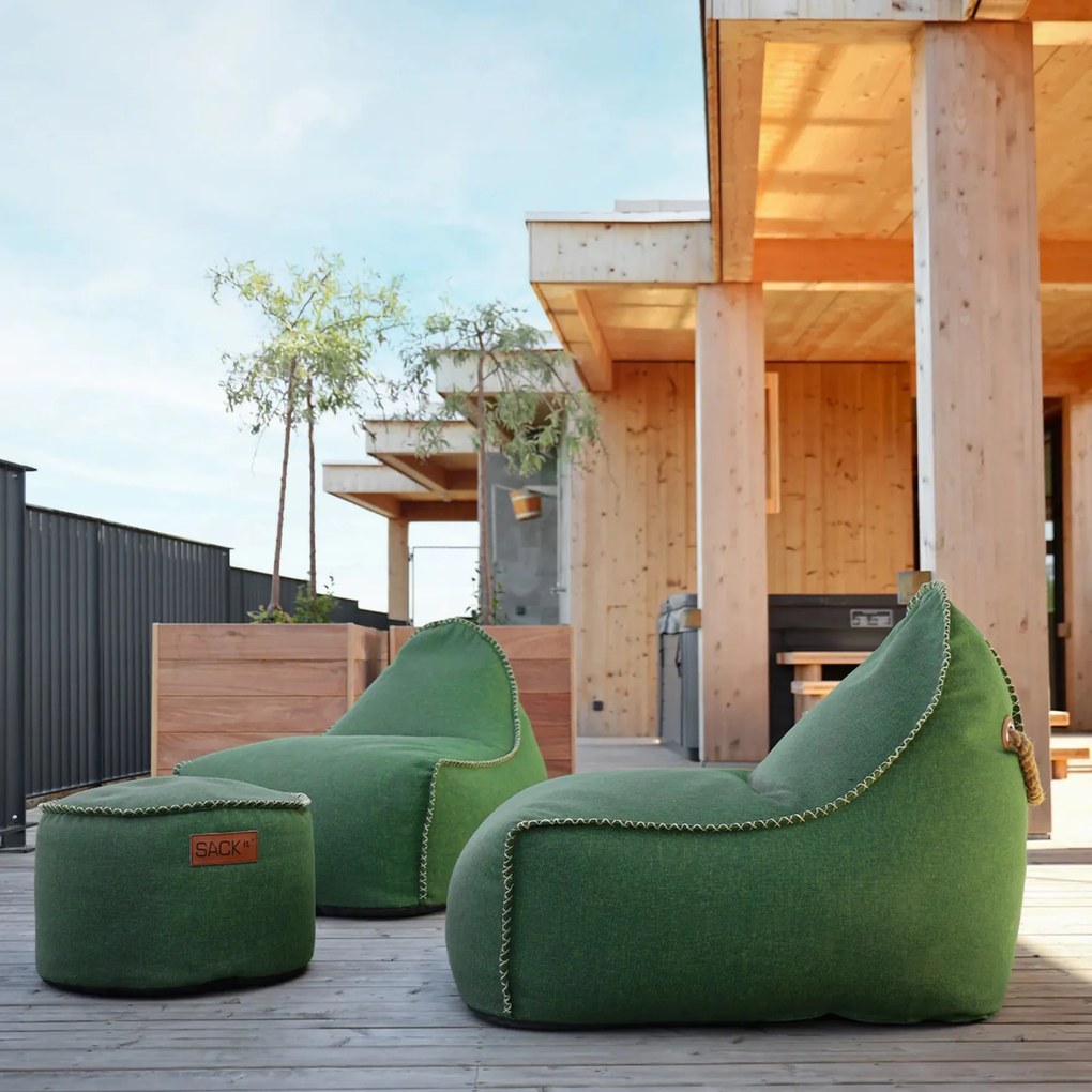 Cobana Lounge Stoel & Pouf Outdoor - Groen