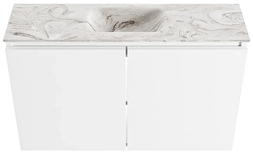 Mondiaz Ture DLux toiletmeubel 80cm talc met wastafel glace midden met kraangat