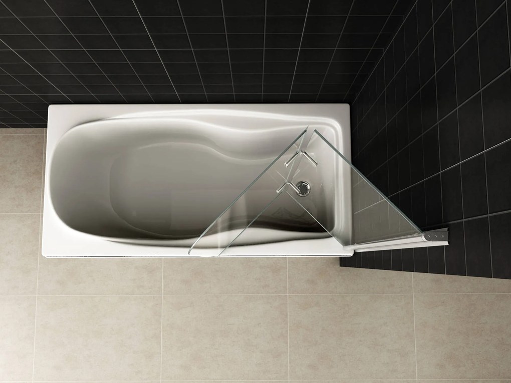 Saqu Badwand inklapbaar 2-delig 100x140 cm Nano Glas Chroom