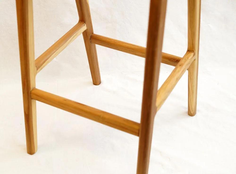 Fair & Fine | Barkruk Mawar breedte 42 cm x hoogte 73 cm bruin barkrukken teakhout poefs & krukken meubels | NADUVI outlet