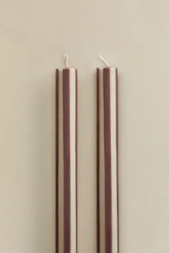 Set Van 2 Decoratieve Kaarsen Soraia Beige Tapioca - Bruin Café - Sklum