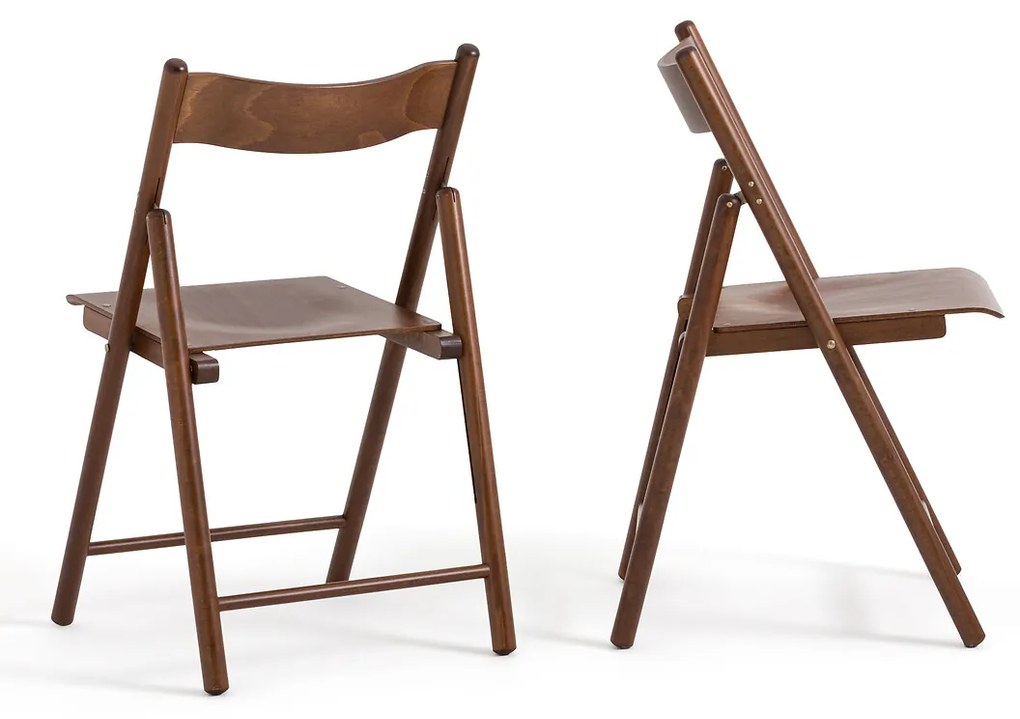 Set van 2 klapstoelen van beukenhout en gefineerd hout, Panni