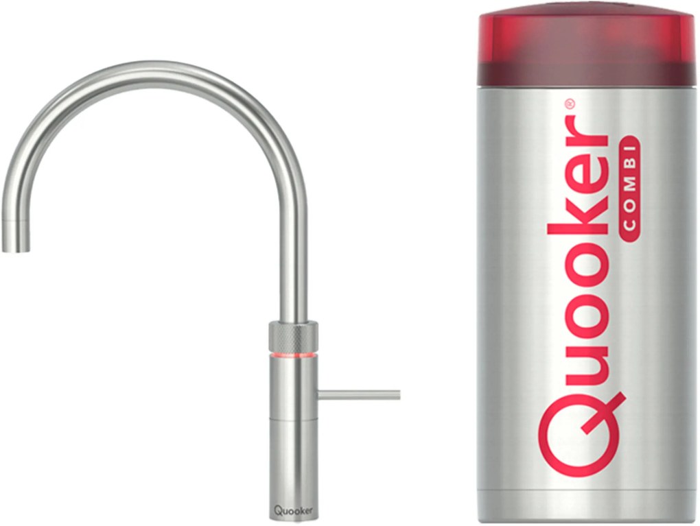 Quooker Fusion round met COMBI boiler 3-in-1 kokendwaterkraan RVS