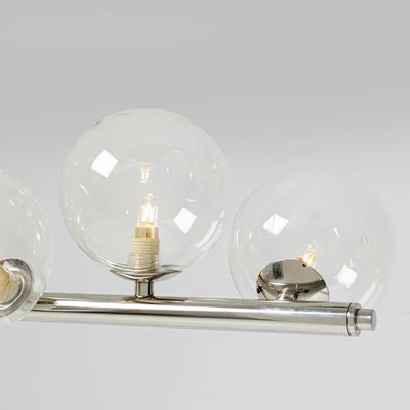Hanglamp Breed Met Glazen Bollen Chroom