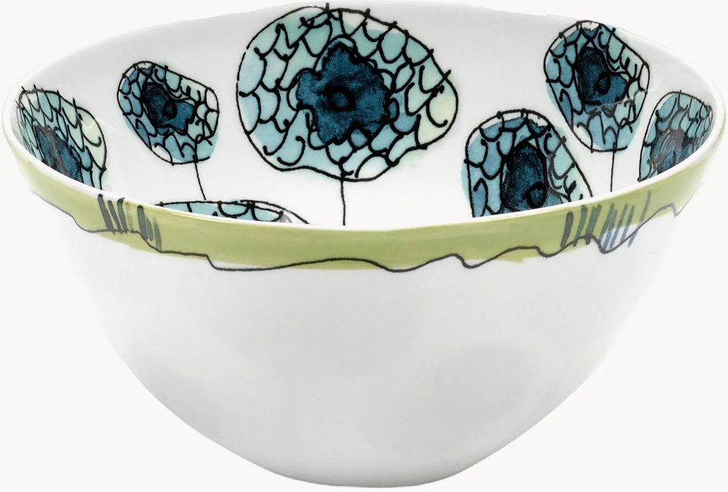 Kleine schalen Midnight Flowers van Fine Bone China, 2-delig
