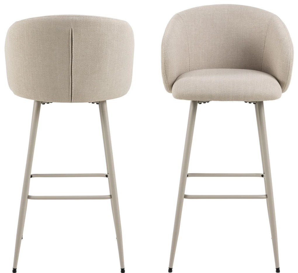 CLARA Beige (Basel 24 stof)/beige frame - GESTOFFEERDE BARSTOEL VOOR KEUKEN/WOONKAMER/RESTAURANT