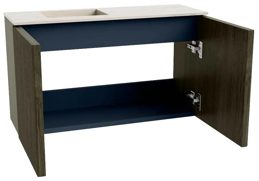 Mondiaz Joya DLux 70cm toiletmeubel shadow met wastafel faye links 1 kraangat meli