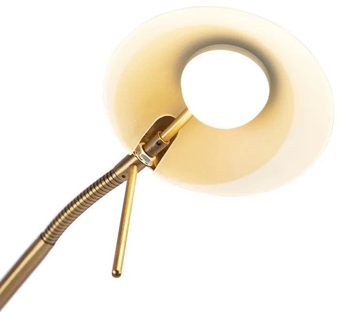 Moderne vloerlamp brons incl. LED en dimmer - Lexus