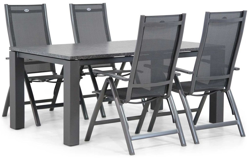 Tuinset 4 personen 180 cm Aluminium/Textileen Grijs Hartman Royal