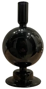 Kandelaar Glas - Kaarsenstandaard – Kaarsenhouders - Emperor - Zwart