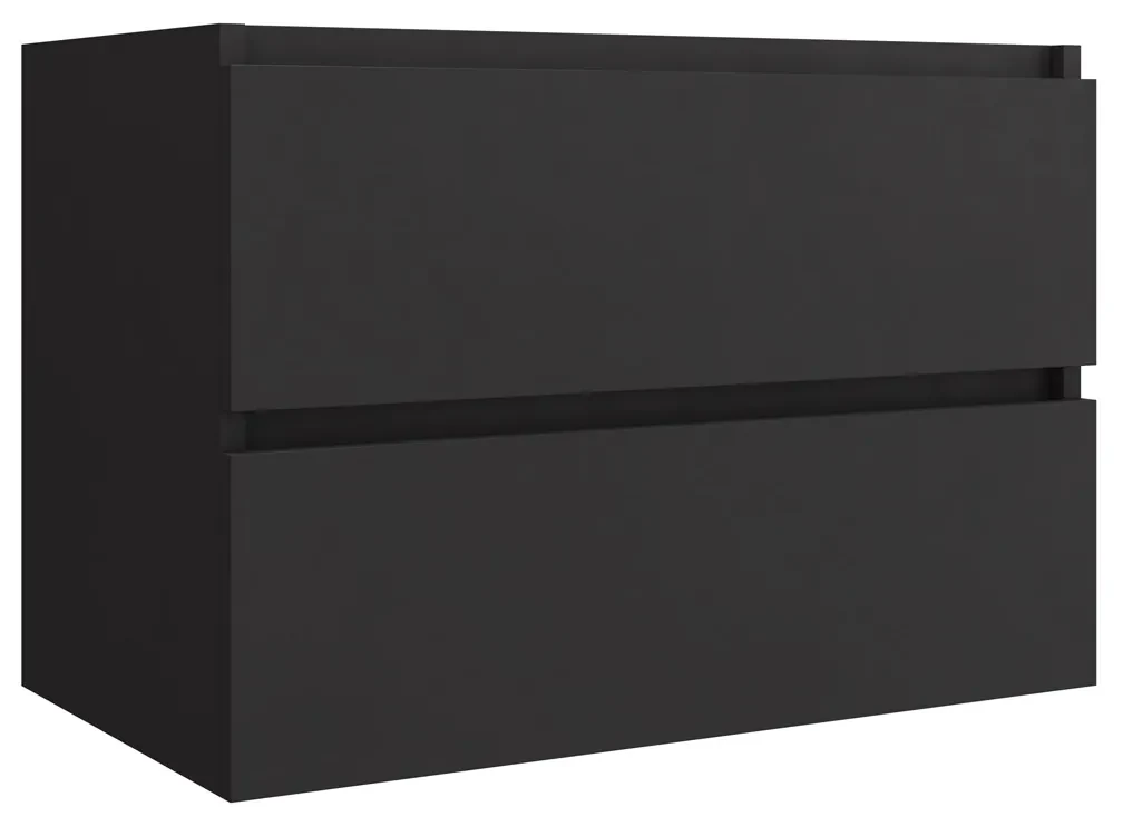Fontana Proma badmeubel 180cm met zwarte waskommen zwart mat