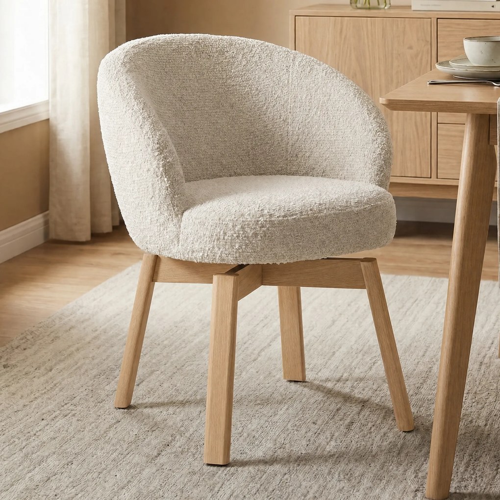 Eleonora Livia Eetstoel Hout Frame Taupe