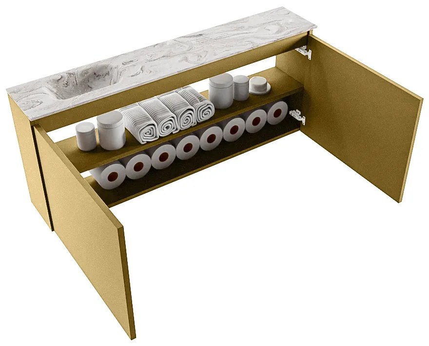 Mondiaz Ture DLux toiletmeubel 120cm oro met wastafel glace links met kraangat