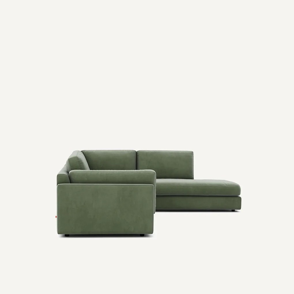 Hoekslaapbank met longchair van badstof, César