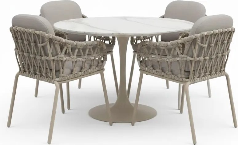 Matera Flair dining tuinset 5-delig latte zand 120xH75cm