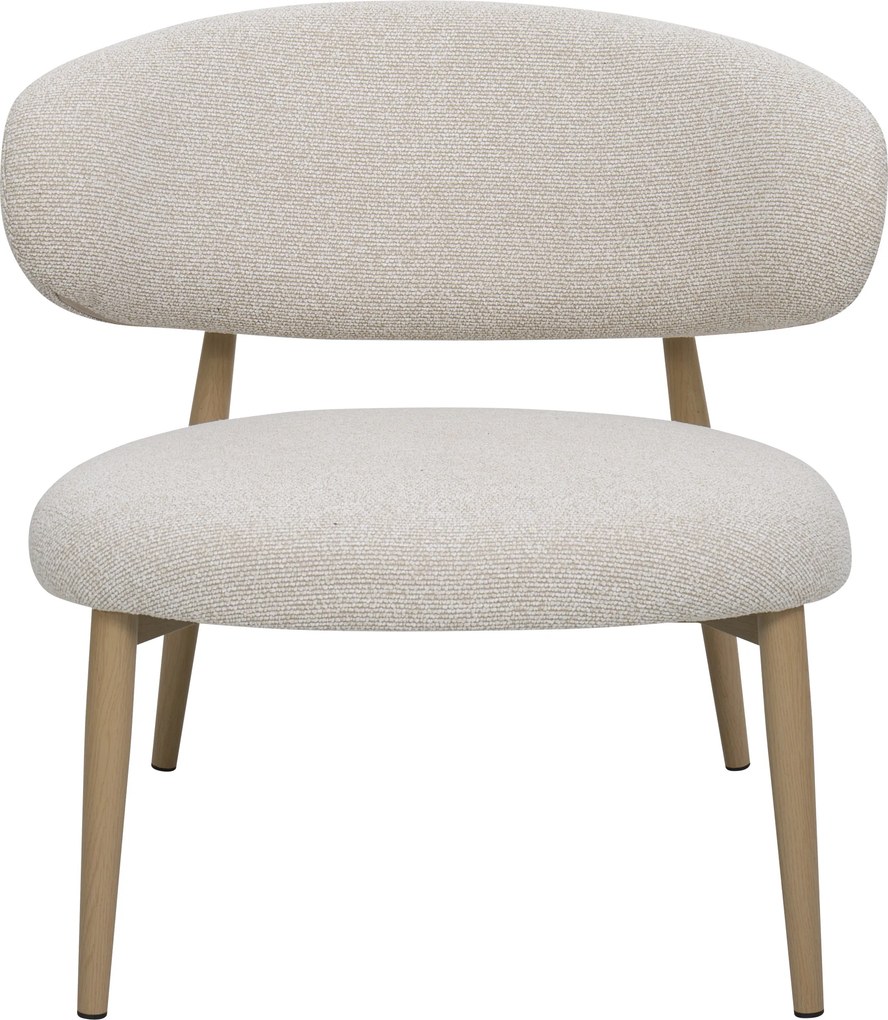 Fauteuil Eiken Met Creme Stof