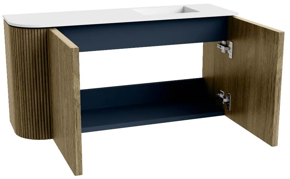 Mondiaz Joya 80cm toiletmeubel ronding links dusk met wastafel faye rechts zonder kraangat talc