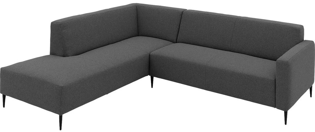 Goossens  Key West grijs, stof, 2,5-zits, modern design met ligelement links