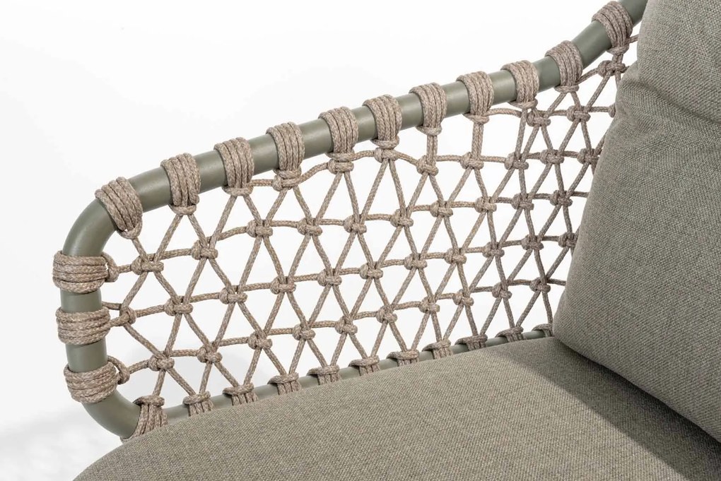 4 Seasons Outdoor Jura tuinset olijfgroen met Montana tafel met keramisch terrazzo blad 240 x 103 cm  Tuinset    taupe weerbestendig