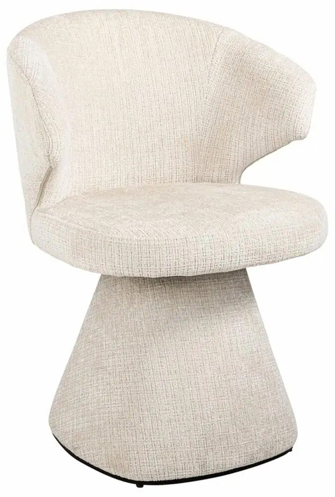 Richmond Interiors Gatsbi Design Stoel Met Stoffen Poot Beige Chenille