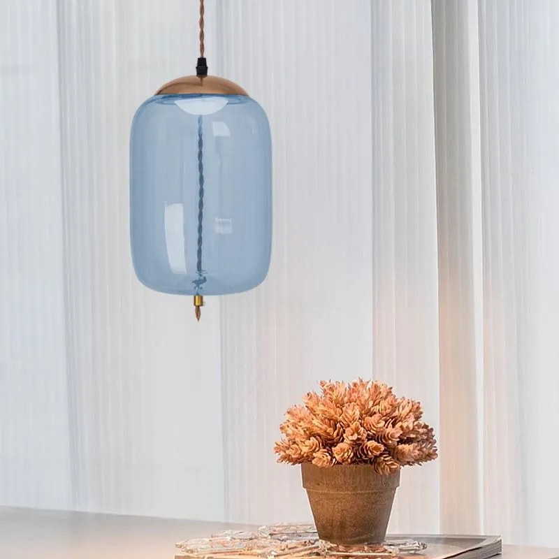 LED Plafondlamp Hangend Glas Blauw APP443-CP