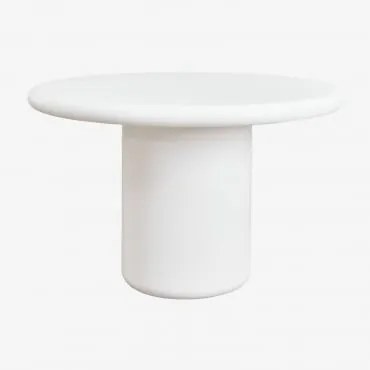 Ronde Betonnen Eettafel Namara Ø120 Cm & Wit - Sklum