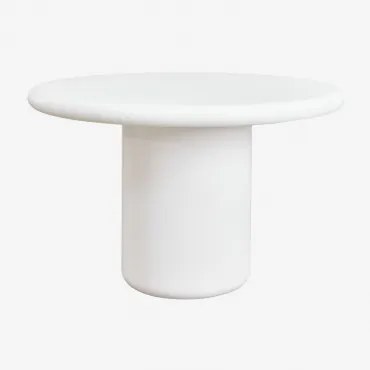 Ronde Eettafel In Cement Namara Ø120 Cm & Wit - Sklum