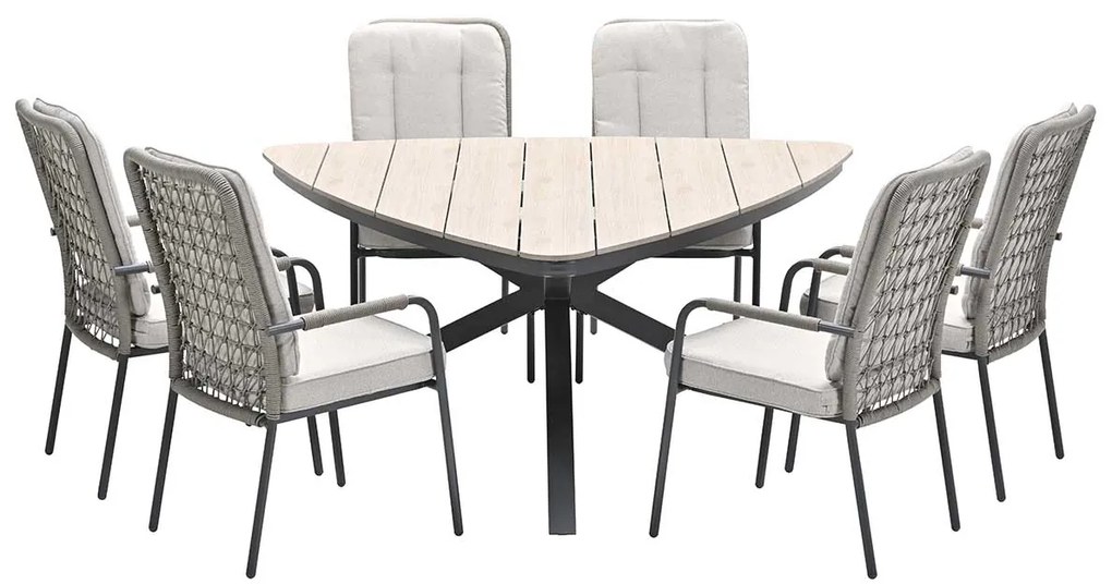 Garden Impressions Aleria tuinset 7-delig - Tulli triangle tuintafel 170 cm