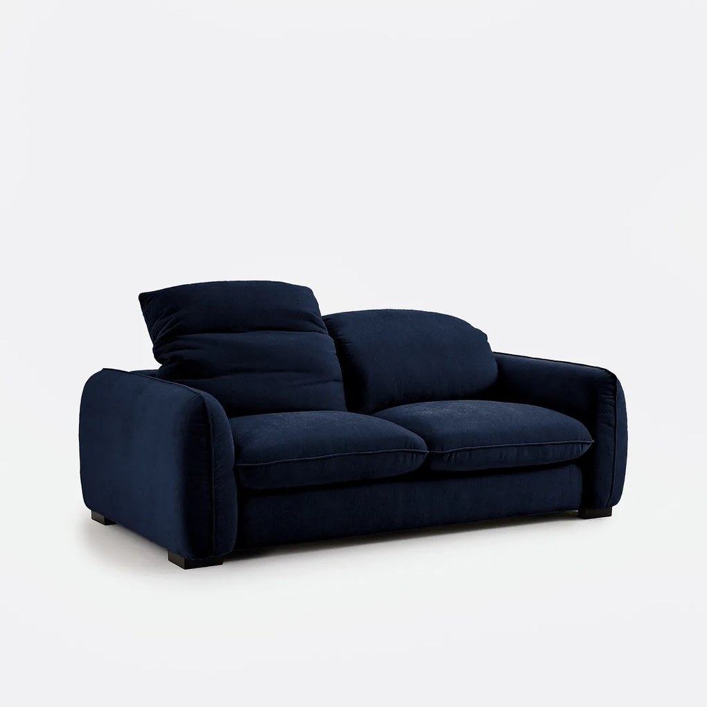Rechte bank in gemêleerd polyester, 3-zit met hoofdsteunen, ISLA