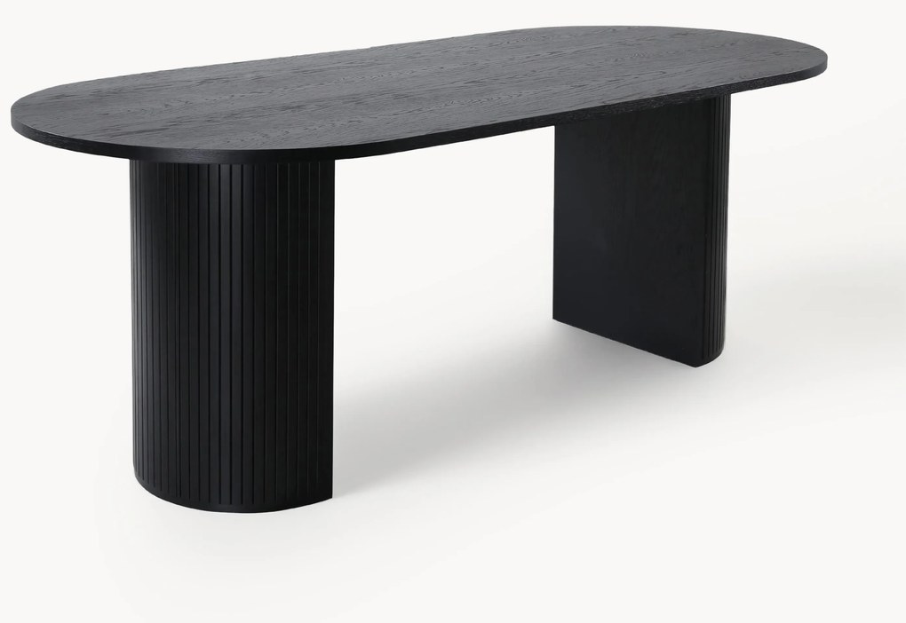 Ovale houten eettafel Bianca, 200 x 90 cm