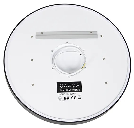 Badkamerspiegel zwart 50 cm incl. LED 3-staps dimbaar met touch rond - Miral