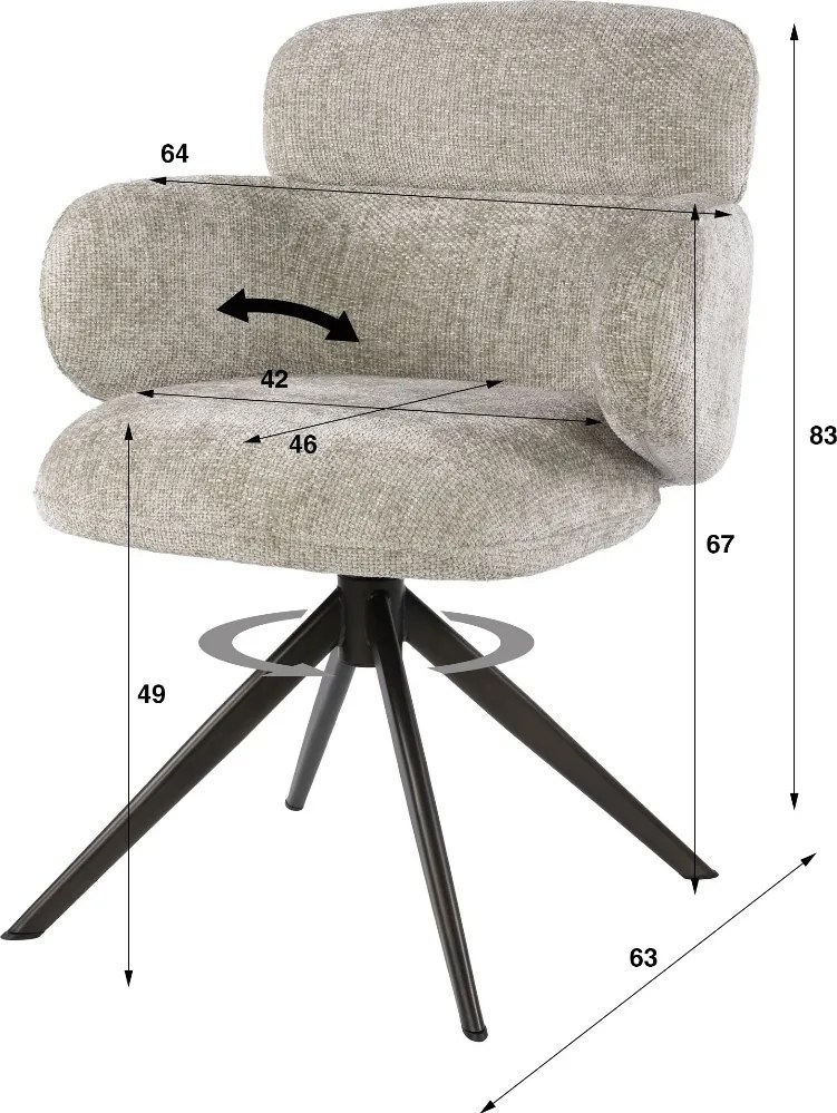 Comfortable Eetkamerstoel Draaibaar