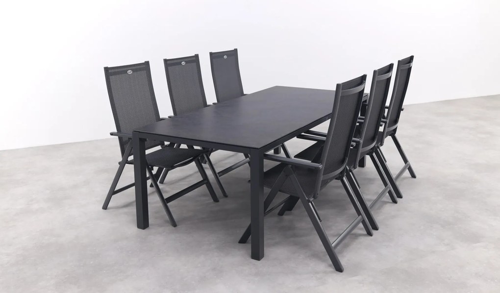 Hartman Napoli/Chaneo verstelbare tuinset - 220x100 cm. - 7-delig
