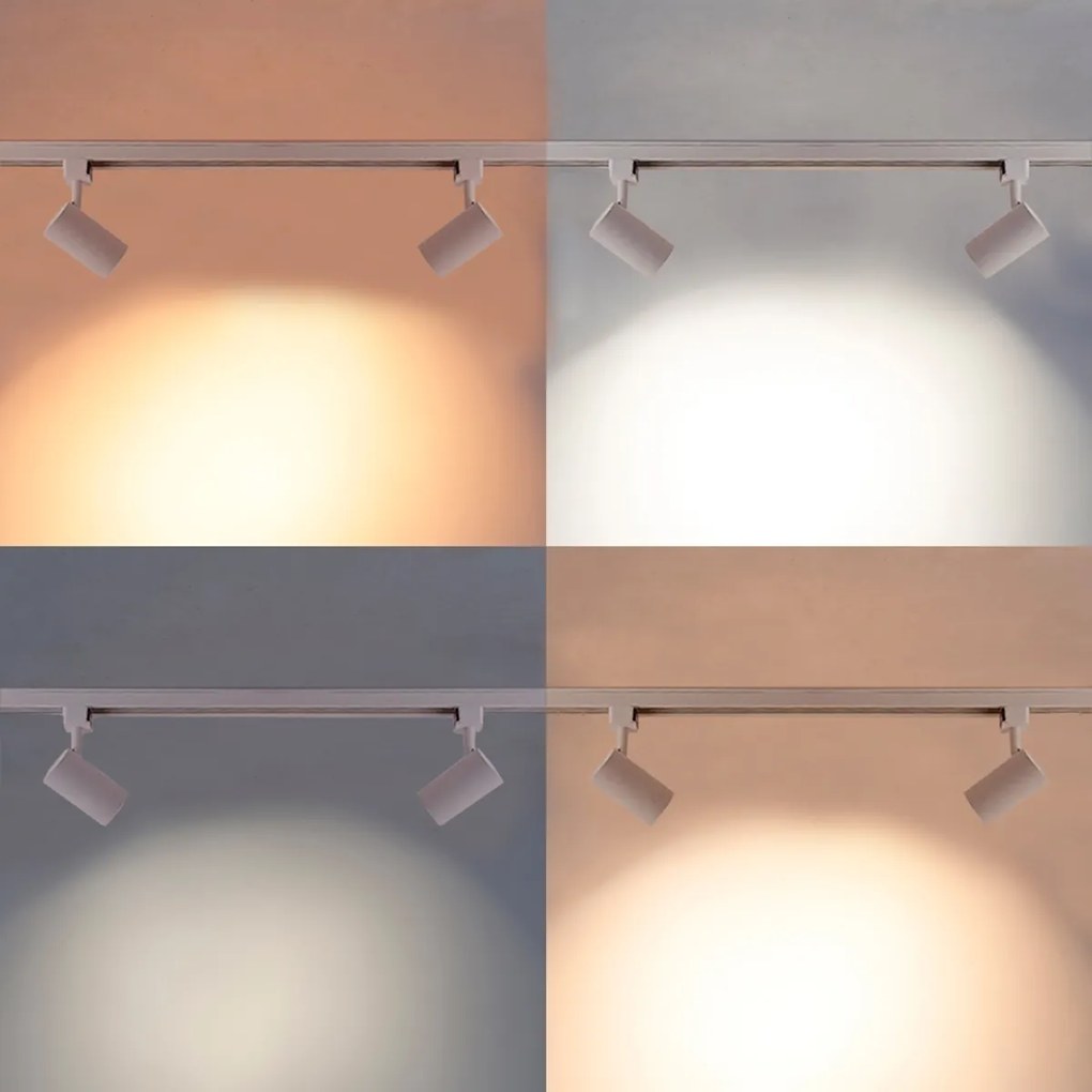 Smart modern railsysteem wit 1-fase incl. 3 Wifi GU10 - Gissi