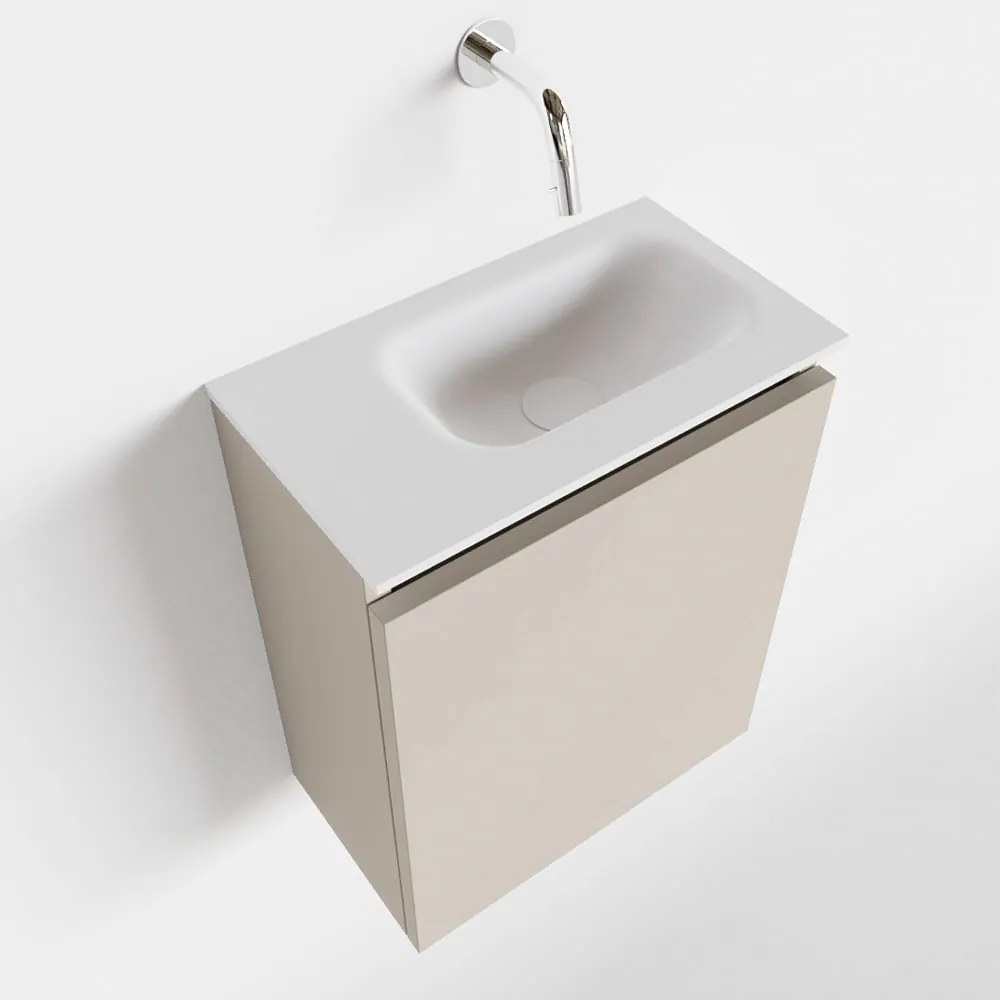 Mondiaz Ture 40cm toiletmeubel linen met wastafel talc rechts geen kraangat