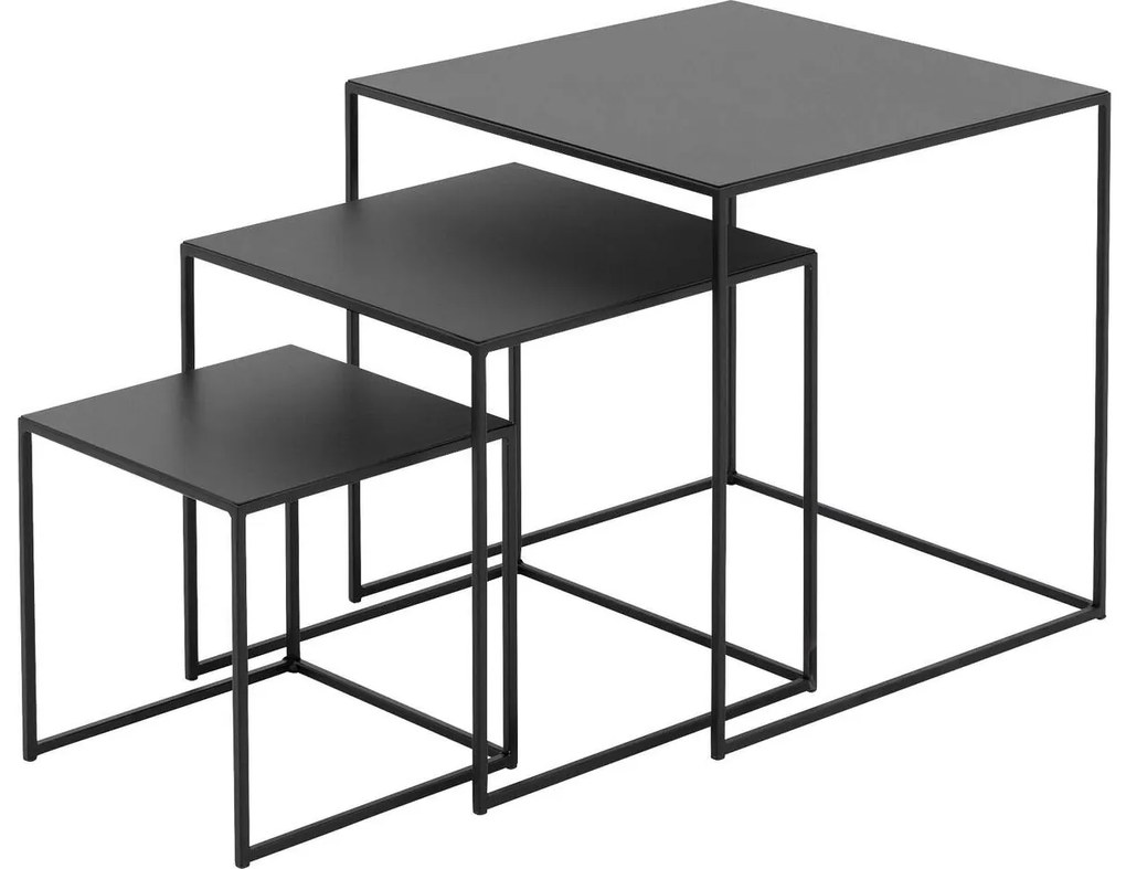 Goossens Bijzettafel Filas, metaal zwart, elegant chic, 50 x 50 x 50 cm