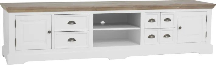 Landelijk Tv-meubel Wit 220 Cm - 220x50x54cm.